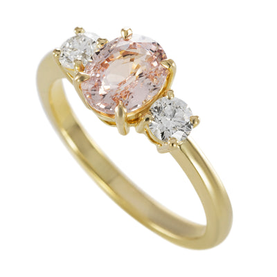 Bague Capucine Saphir rose orangé