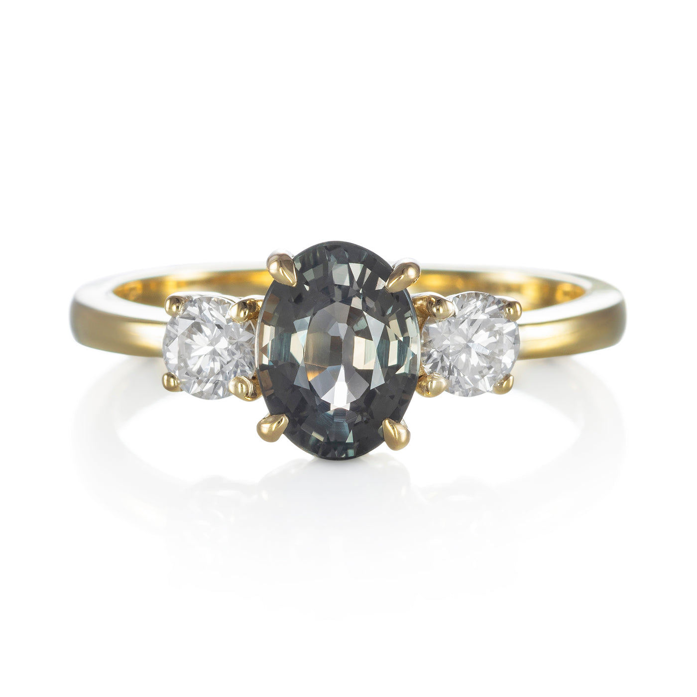 Bague Capucine Saphir vert-brun clair
