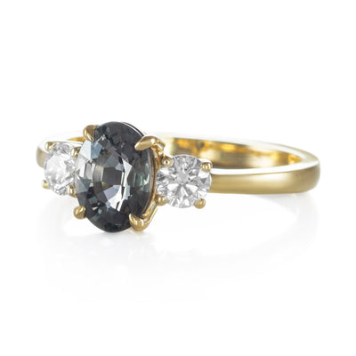 Bague Capucine Saphir vert-brun clair