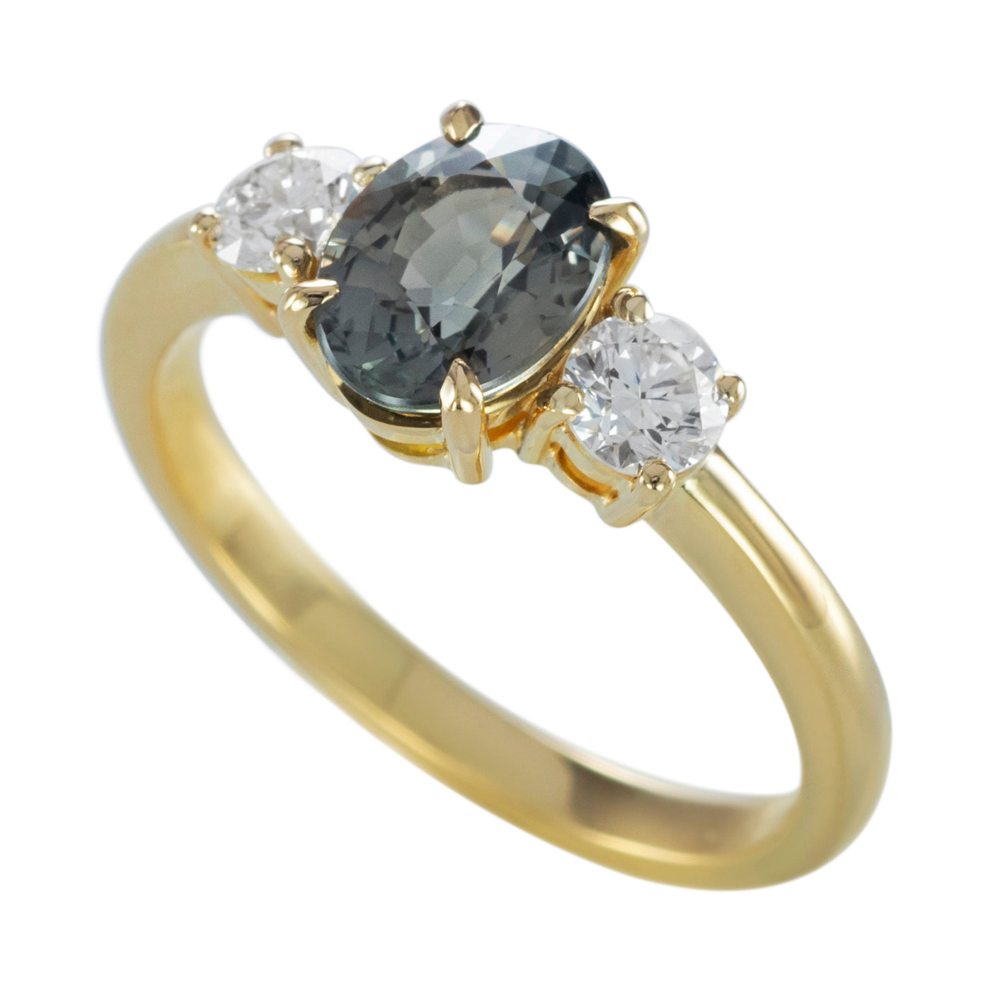 Bague Capucine Saphir vert-brun clair
