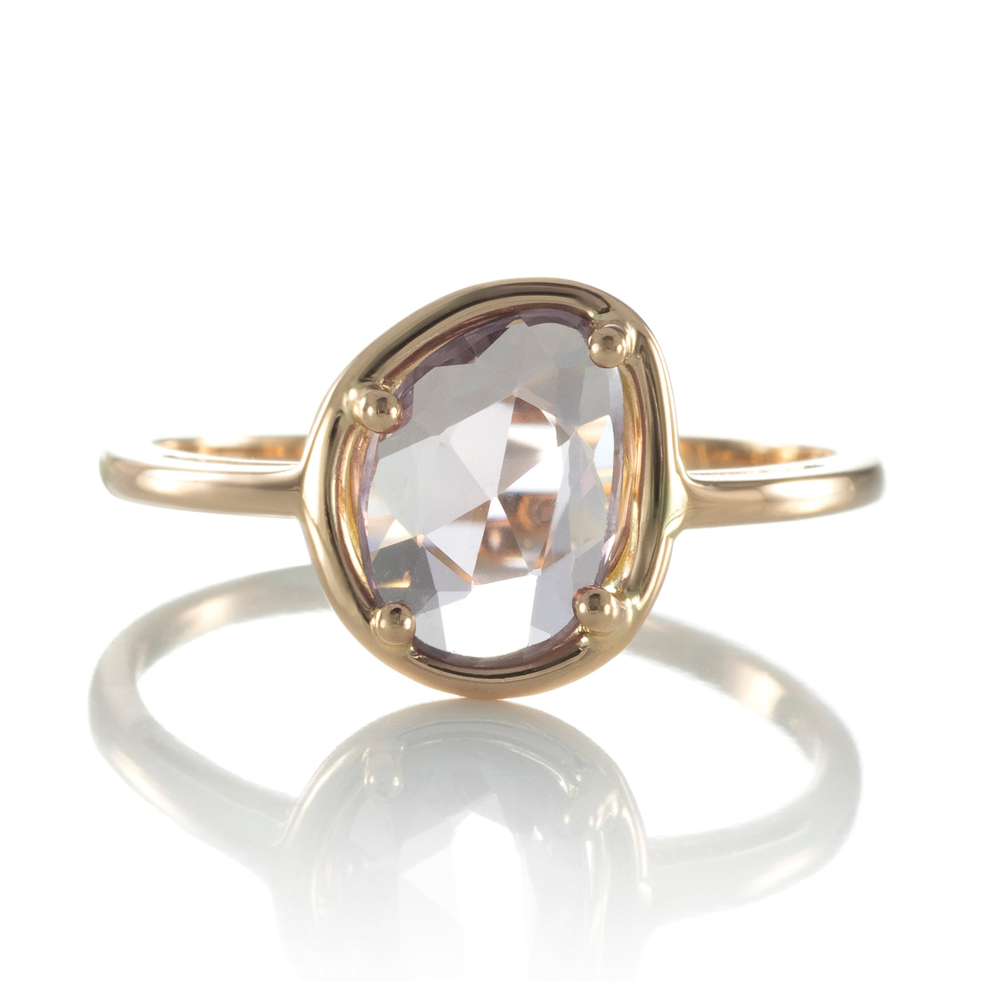 Bague "Pétale de Saphirs Mini" - saphir rose prune