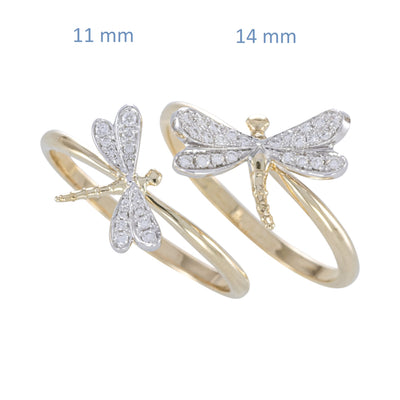 Bague libellule - 14 mm