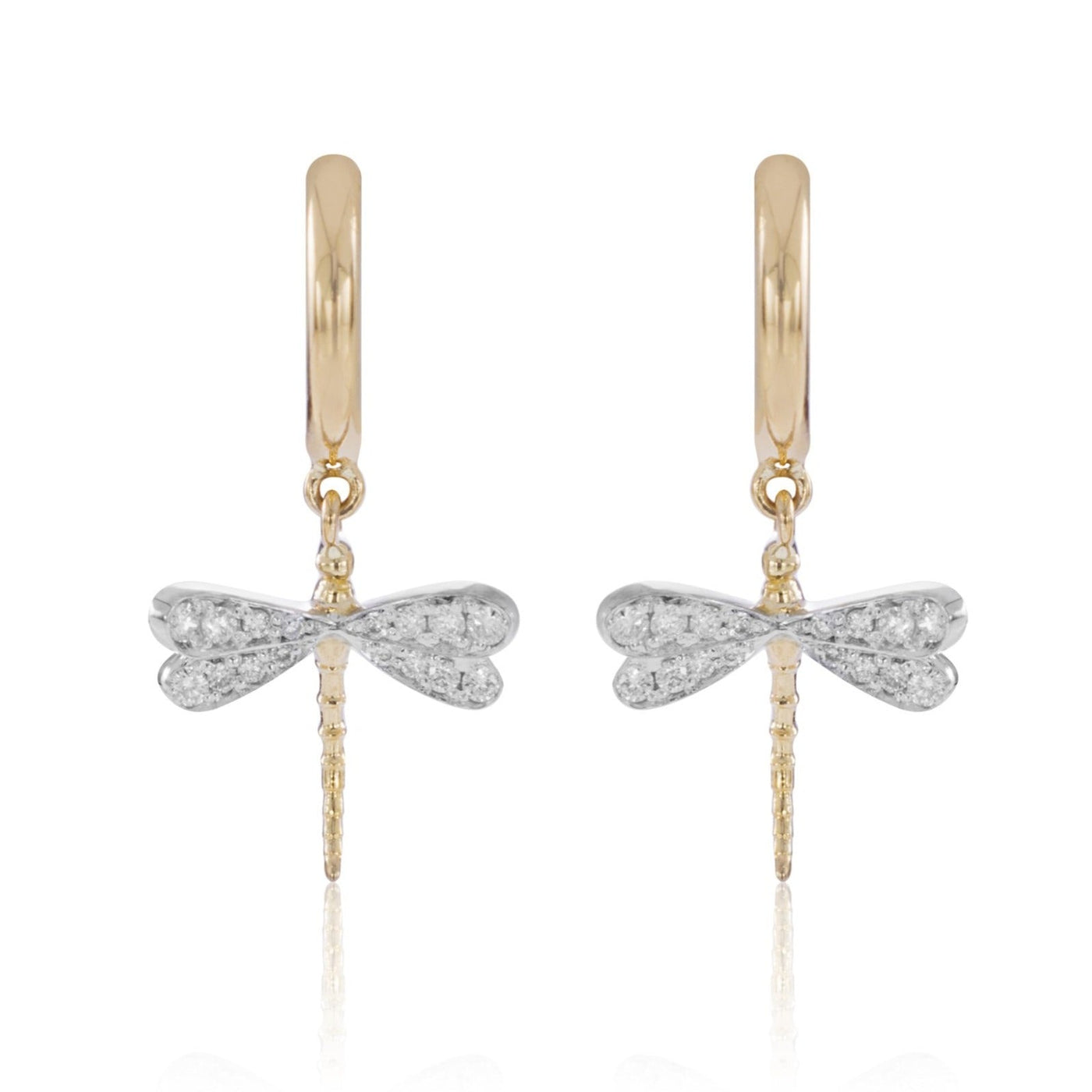Boucles d'oreilles - créoles libellule 14 mm /pièce