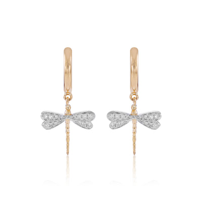 Boucles d'oreilles - créoles mini libellule 11 mm /pièce