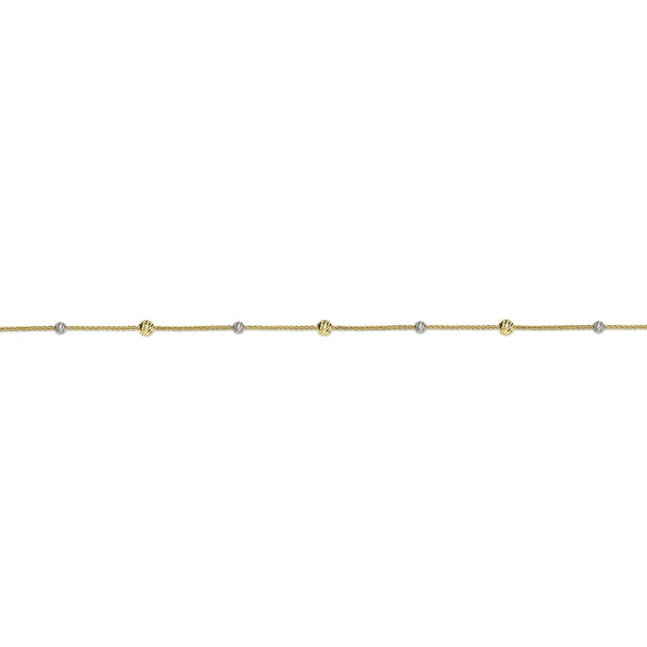 Bracelet petites billes d'or bicolore