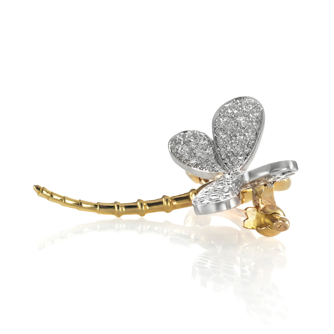 Grande Broche Libellule Style Fabergé – Strass Et émail Multicolore – Unisexe