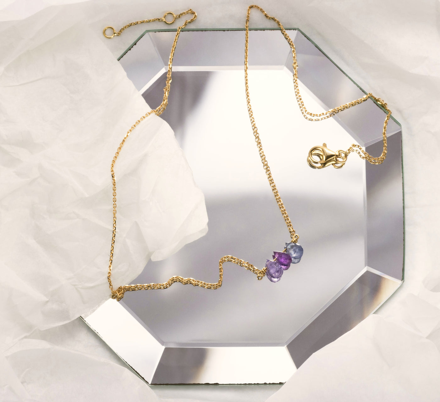 Collier "Three little birds" Saphirs