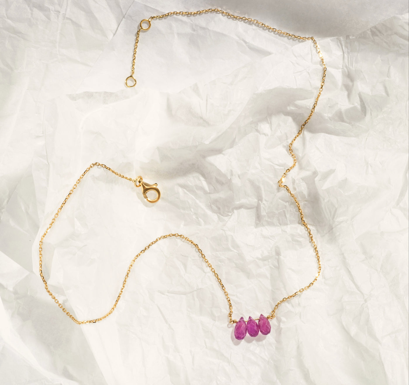 Collier "Three little birds" Rubis