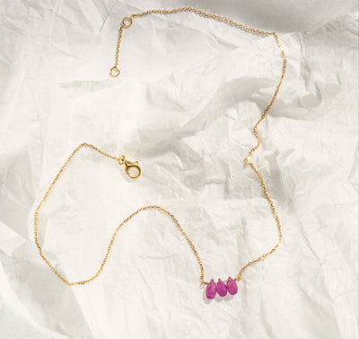 Collier "Three little birds" Rubis