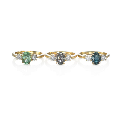 Bague Capucine Saphir vert-brun clair
