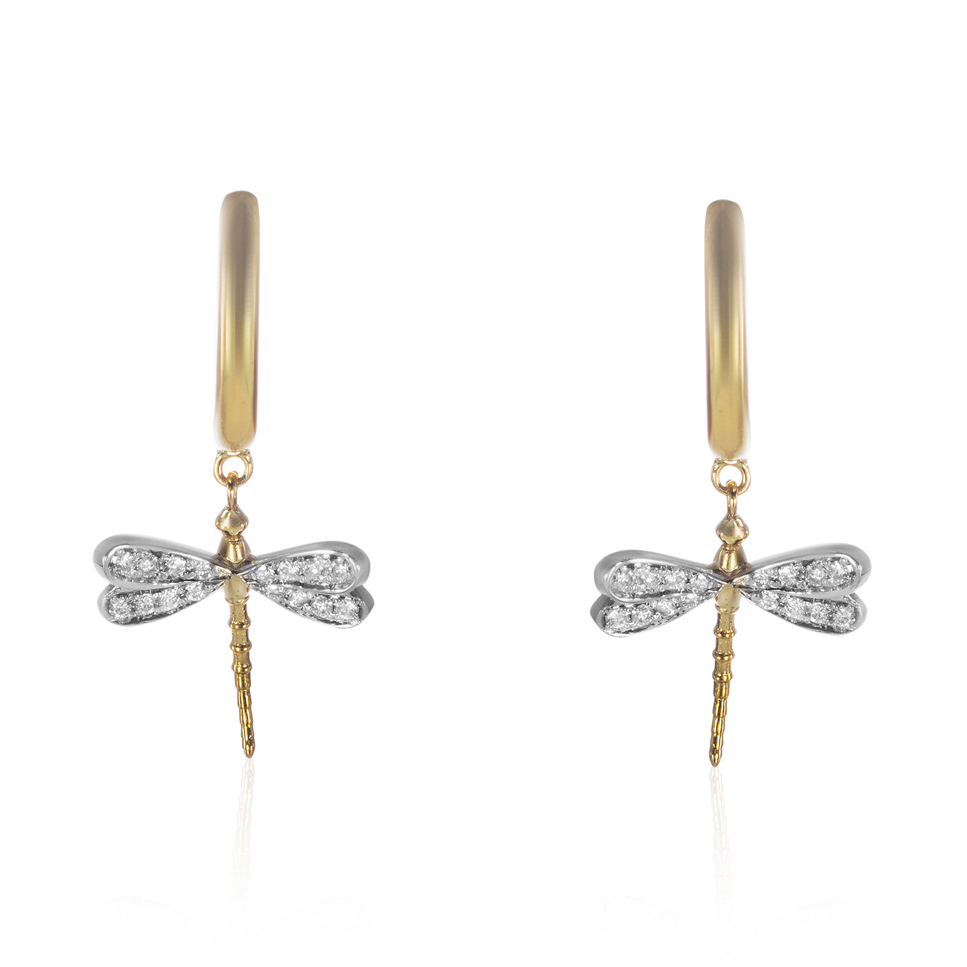 Boucles d'oreilles - créoles libellule 14 mm /pièce