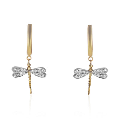 Boucles d'oreilles - créoles libellule 14 mm /pièce