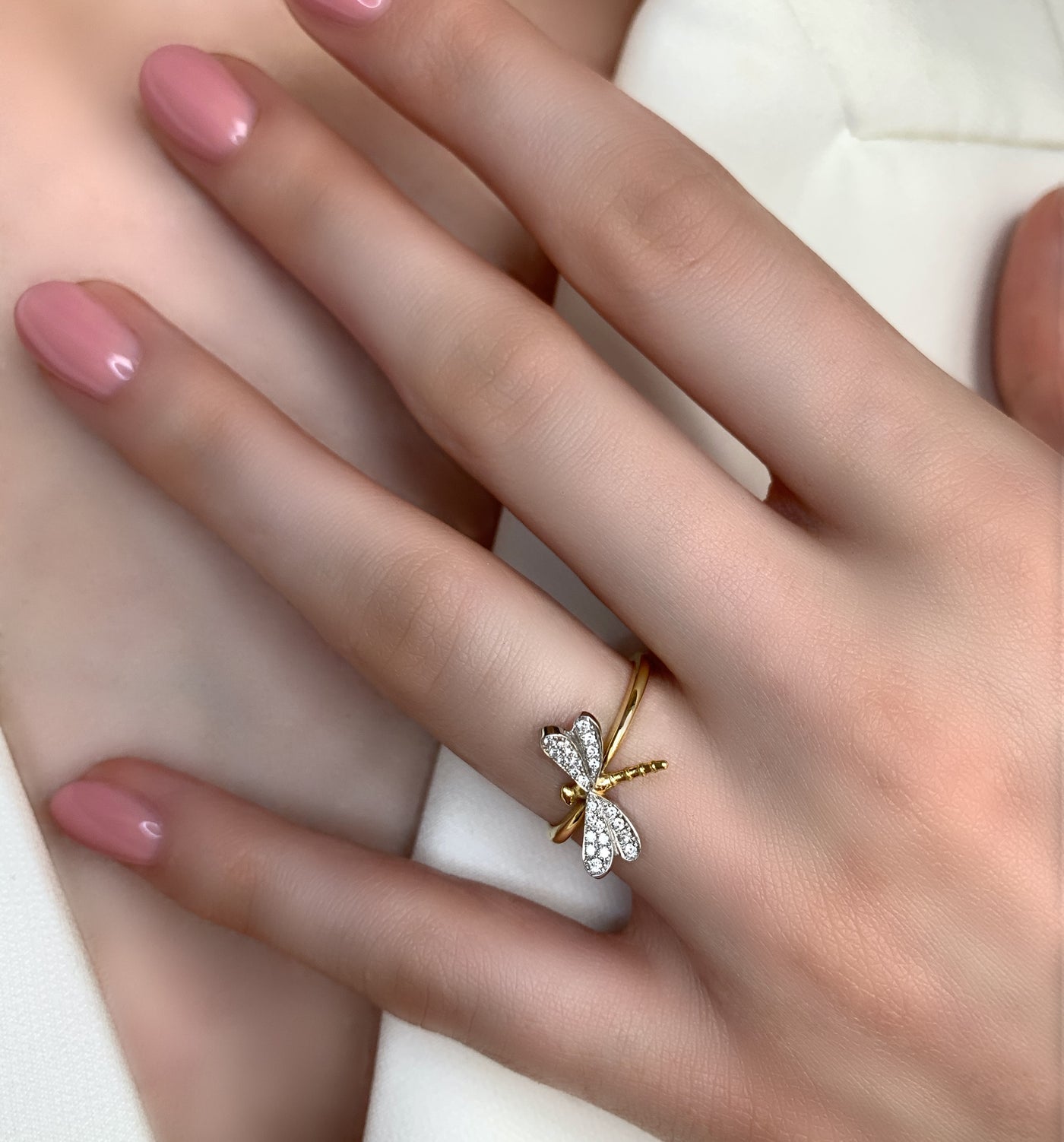 Bague libellule - 14 mm