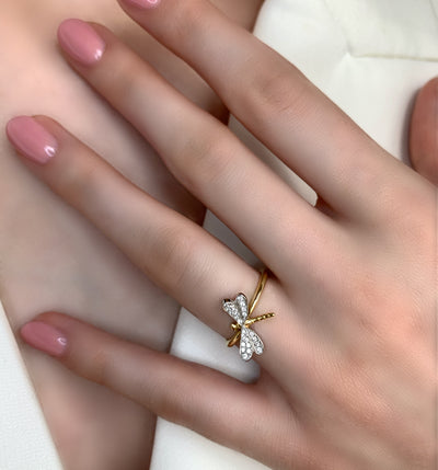 Bague libellule - 14 mm