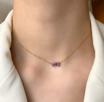 Collier "Three little birds" Saphirs