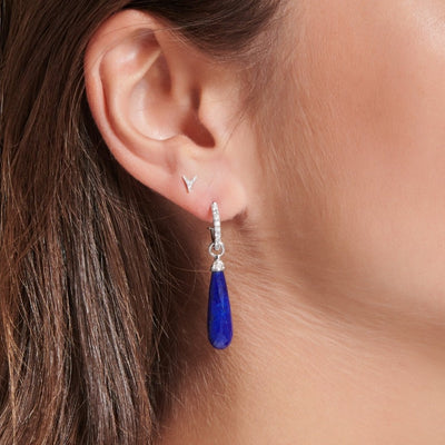 Pampilles lapis lazuli et diamants.