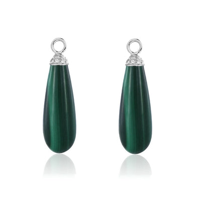 Pampilles malachite et diamants.